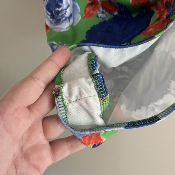 Zara Women S Green Floral Ruched Asymmetrical One Shoulder Bodysuit NWT - Picture 5 of 13